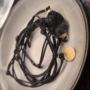 Nina Nguyen Chic Black Druzy Wrap Bracelet